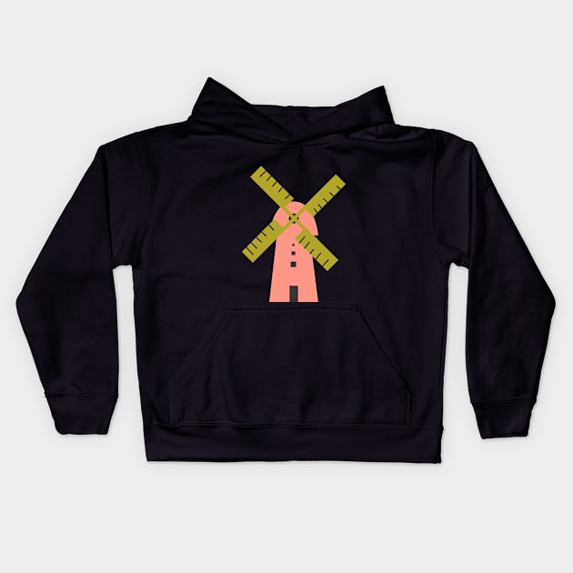 Colorful windmill Kids Hoodie by Winterbirth